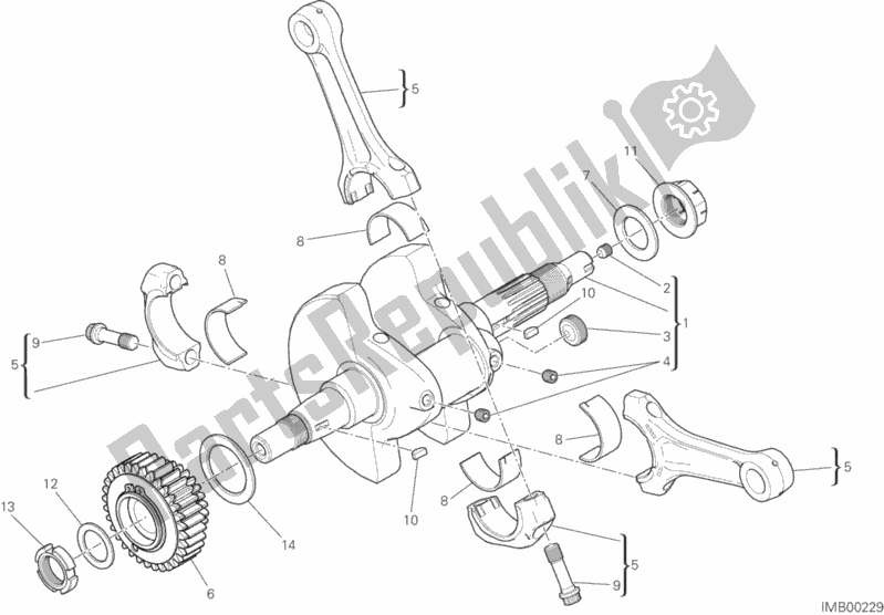 All parts for the Connecting Rods of the Ducati Scrambler Urban Enduro Brasil 803 2017
